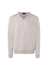 MAERZ Muenchen V-Ausschnitt Pullover Braun/Beige/Grau/Khaki