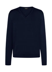 MAERZ Muenchen V-Ausschnitt Pullover Dunkelblau/Blau
