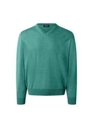 MAERZ Muenchen V-Ausschnitt Pullover Grün/Türkis