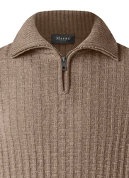MAERZ Muenchen Strickpullover Troyer Braun/Grau/Beige/Khaki
