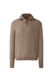 MAERZ Muenchen Strickpullover Troyer Braun/Grau/Beige/Khaki