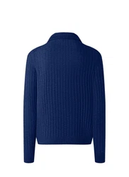 MAERZ Muenchen Strickpullover Troyer Blau/Dunkelblau