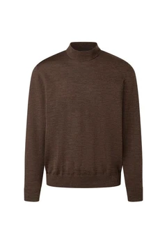 MAERZ Muenchen Pullover Stehkragen 1/1 Arm Dunkelbraun/Braun/Khaki/Dunkelgrün/Grau