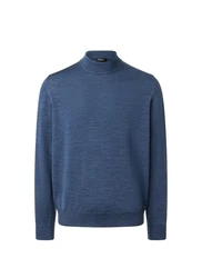 MAERZ Muenchen Pullover Stehkragen 1/1 Arm Dunkelblau/Blau/Hellblau/Grau