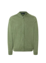 MAERZ Muenchen Strickjacke Zip 1/1 Arm Grün/Dunkelgrün