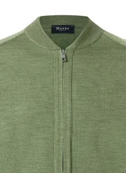 MAERZ Muenchen Strickjacke Zip 1/1 Arm Grün/Dunkelgrün