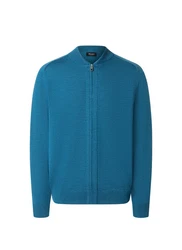 MAERZ Muenchen Strickjacke Zip 1/1 Arm Blau/Türkis/Hellblau
