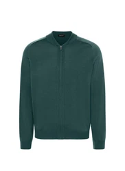 MAERZ Muenchen Strickjacke Zip 1/1 Arm Dunkelgrün/Türkis/Grün