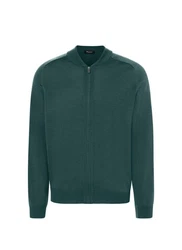 MAERZ Muenchen Strickjacke Zip 1/1 Arm Dunkelgrün/Türkis/Grün