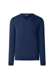 MAERZ Muenchen Strickpullover V-Ausschnitt Dunkelblau/Blau