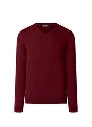 MAERZ Muenchen Strickpullover V-Ausschnitt Dunkelrot/Bordeaux/Rot