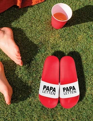 Youth Designz Herren Badelatschen Papa Letten Rot