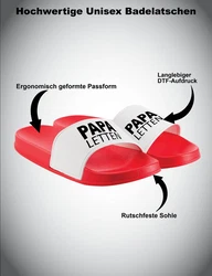 Youth Designz Herren Badelatschen Papa Letten Rot