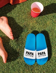 Youth Designz Herren Badelatschen Papa Letten Türkis/Blau/Hellblau