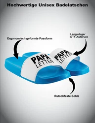 Youth Designz Herren Badelatschen Papa Letten Türkis/Blau/Hellblau
