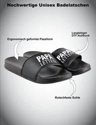 Youth Designz Herren Badelatschen Papa Letten Braun/Schwarz/Silber/Hellblau