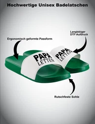 Youth Designz Herren Badelatschen Papa Letten Grün/Dunkelgrün/Hellgrün