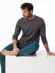 Schiesser Pyjama Casual Essentials Grau/Dunkelblau/Blau/Türkis/Dunkelgrau