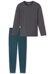 Schiesser Pyjama Casual Essentials Grau/Dunkelblau/Blau/Türkis/Dunkelgrau