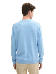 TOM TAILOR Strickpullover Basic Crewneck Knit himmelblau