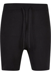 URBAN CLASSICS Shorts Herren Ribbed Shorts Schwarz/Dunkelblau