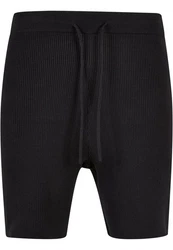URBAN CLASSICS Shorts Herren Ribbed Shorts Schwarz/Dunkelblau