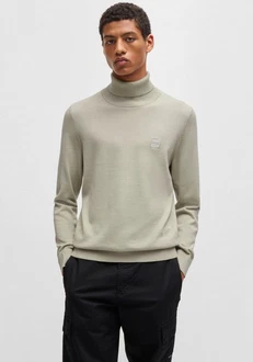 BOSS ORANGE Strickpullover Akiro_S Khaki/Beige