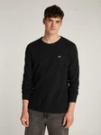 Tommy Jeans Langarmshirt TJM SLIM WAFFLE L/S TEE EXT Schwarz/Grün