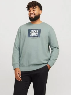 Jack & Jones Plus Sweatshirt JJHudson Grün/Dunkelgrün Jack & Jones Plus Sweatshirt JJHudson Grün/Dunkelgrün