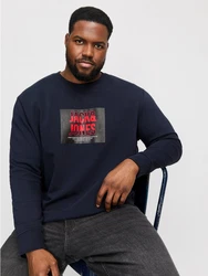 Jack & Jones Plus Sweatshirt JJHudson Dunkelblau/Schwarz