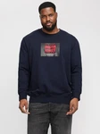 Jack & Jones Plus Sweatshirt JJHudson Dunkelblau/Schwarz