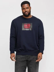 Jack & Jones Plus Sweatshirt JJHudson Dunkelblau/Schwarz