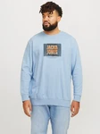 Jack & Jones Plus Sweatshirt JJHudson hellblau/grau/orange/schwarz