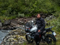 Halvarssons Motorradjacke Gruven Schwarz/Dunkelgrau/Grau/Braun