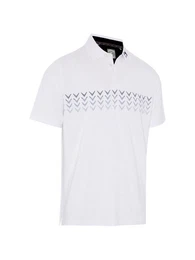 Poloshirt Golf Polo Chevron Block Print Wei Herren M