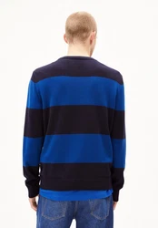 Armedangels Strickpullover LOUKAA STRIPES Dunkelblau/Blau/Hellblau