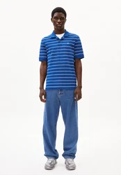Armedangels Poloshirt MAARIO STRIPES Herren Blau/Hellblau