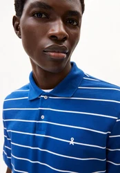 Armedangels Poloshirt MAARIO STRIPES Herren Blau/Hellblau