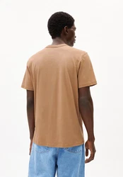 Armedangels T-Shirt MAARKOS POCKET Braun/Beige