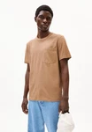 Armedangels T-Shirt MAARKOS POCKET Braun/Beige