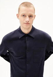 Langarmhemd LUGAA Herren Hemd aus Bio-Baumwolle Relaxed Fit (1-tlg., Relaxed Fit) Relaxed Fit