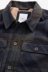 Next Hemdjacke mit Teddyfellfutter (1-St) Blau/Grau/Hellblau/Dunkelblau