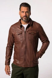 Lederjacke JP 1880 Lederjacke Leder Lammnappa Hemdkragen