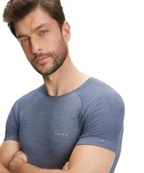 FALKE T-Shirt Wool-Tech Light Grau/Hellblau/Blau