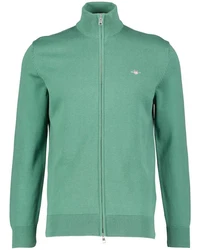 GANT Strickjacke CASUAL COTTON ZIP CARDIGAN Grün/Türkis/Dunkelgrün