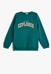 Sweatshirt Rundhalsausschnitt Mit Aufdruck