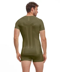 FALKE T-Shirt Warm Thermoregulierend Dunkelgrün/Grün