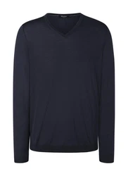 MAERZ Muenchen V-Ausschnitt Pullover Dunkelblau/Blau