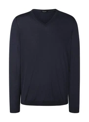 MAERZ Muenchen V-Ausschnitt Pullover Dunkelblau/Blau