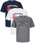 Jack & Jones Print-Shirt (Spar Set, 3er-Pack) Hellblau/Dunkelblau/Silber/Blau/Grau/Schwarz Jack & Jones Print-Shirt (Spar Set, 3er-Pack) Hellblau/Dunkelblau/Silber/Blau/Grau/Schwarz